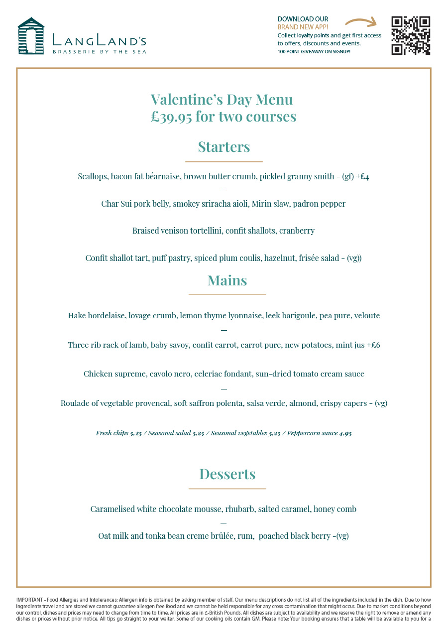 Valentine-day-Langlands-February-2026 valentines menu langlands brasserie langlands mumbles swansea
